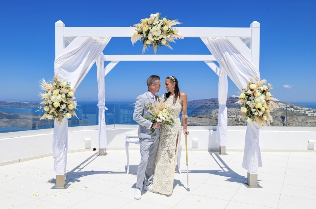 Luxury in Santorini | Accessible Wedding Honeymoon & everything we didn’t know was possible